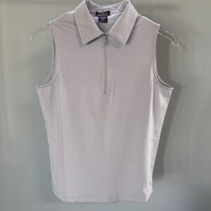 Golftini Women's Light Gray Zip-Up Tank Top